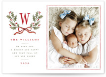 Holly Monogram New Year Photo Cards