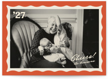 Squiggle frame New Year Photo Cards