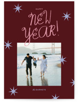 Starlight Script New Year Photo Cards