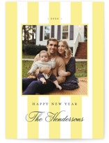 Preppy Stripes New Year Photo Cards