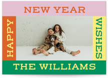 Vibrant Edge New Year Photo Cards