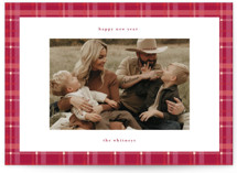 Plaid Peace New Year Photo Cards