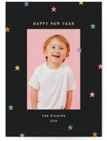 Tiny Star Confetti New Year Photo Cards