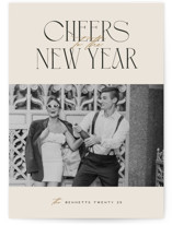 Cheerful Stack New Year Photo Cards
