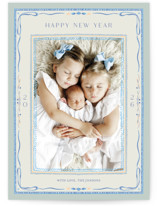 Delicate botanical frame New Year Photo Cards