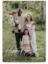 Monoline Lettering New Year Photo Cards