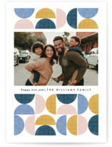Mid-Century Geometric New Year Photo Cards