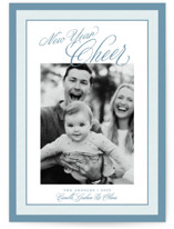 Merry Striped Frame New Year Photo Cards