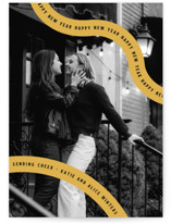 Wavy Lines New Year Photo Cards