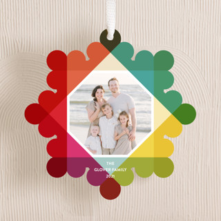 Bright Overprint Holiday Ornament Cards