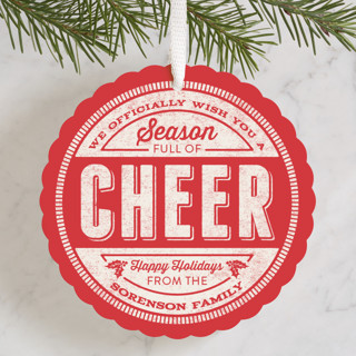 Cheer Stamp Holiday Ornament Cards