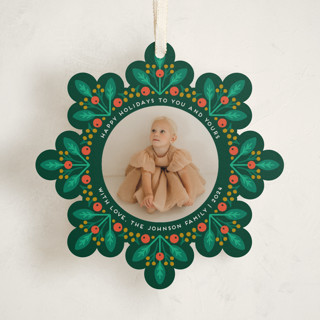 Leaves and berries Holiday Ornament Cards