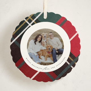 Classic Christmas Plaid Holiday Ornament Cards