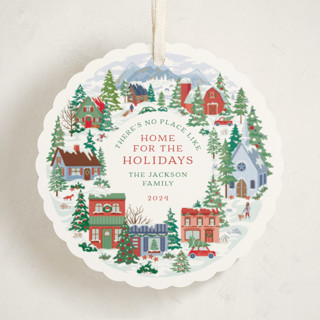All around the town Holiday Ornament Cards