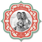 Holly Frame Holiday Ornament Cards