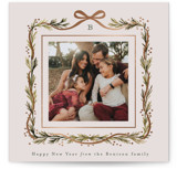 Garland Border Foil-Pressed Holiday Photo Mount Cards