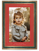 Gilded Hand Drawn Frame Foil-Pressed Holiday Photo Mount Cards