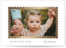 Coquille Foil-Pressed Holiday Photo Mount Cards