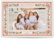 Winter Florals Frame Foil-Pressed Holiday Photo Mount Cards