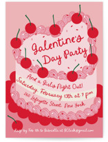 Heart Cake Holiday Party Invitations