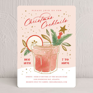 Bottle of Rum Holiday Party Invitations