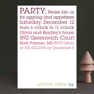 P.S Party Holiday Party Invitations