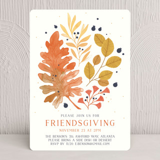 Rustic Friendsgiving Holiday Party Invitations