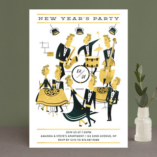 New year jazz party Holiday Party Invitations