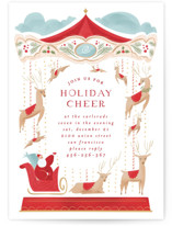 santa carousel Holiday Party Invitations