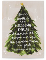 Painted Tree Holiday Party Invitations