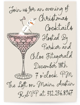 Snowman Martini Holiday Party Invitations