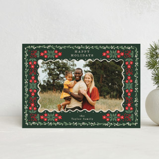Folk Flower Frame Holiday Postcards