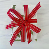 Red and Gold Stripe Holiday Ribbon 5/8" x 15 feet Holiday Ribbons and Bows