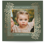 Laurel Foil-Pressed Square Holiday Cards