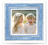 dots and snowflakes Foil-Pressed Square Holiday Cards