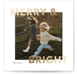 Merry Bright Foil-Pressed Square Holiday Cards