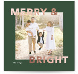 Merry Bright Foil-Pressed Square Holiday Cards