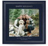 Traditional Linen Foil-Pressed Square Holiday Cards