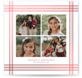 Plaid Frame Foil-Pressed Square Holiday Cards