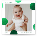 Pompom Foil-Pressed Square Holiday Cards