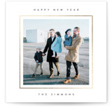 Minimal border Foil-Pressed Square Holiday Cards