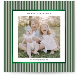 Striped Frame Foil-Pressed Square Holiday Cards