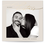 A Simple Script Foil-Pressed Square Holiday Cards