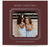 Frosted Heirloom Frame Foil-Pressed Square Holiday Cards