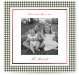 Gingham and Foil Foil-Pressed Square Holiday Cards