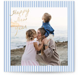 Sailor Stripe Foil-Pressed Square Holiday Cards