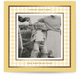 Gingham Frame Foil-Pressed Square Holiday Cards