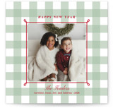 Festive gingham plaid Square Holiday Cards