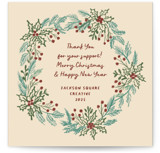 sketched wreath Square Holiday Cards