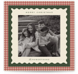 gingham layers Square Holiday Cards
